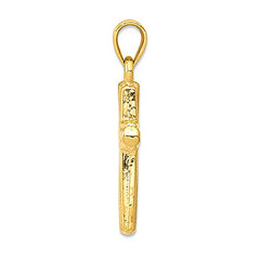14k Yellow and White Gold Cross Unisex Pendant - JewelryAffairs