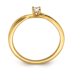 14K Yellow Gold 1/8 Carat Round Diamond Twist Promise Engagement Ring