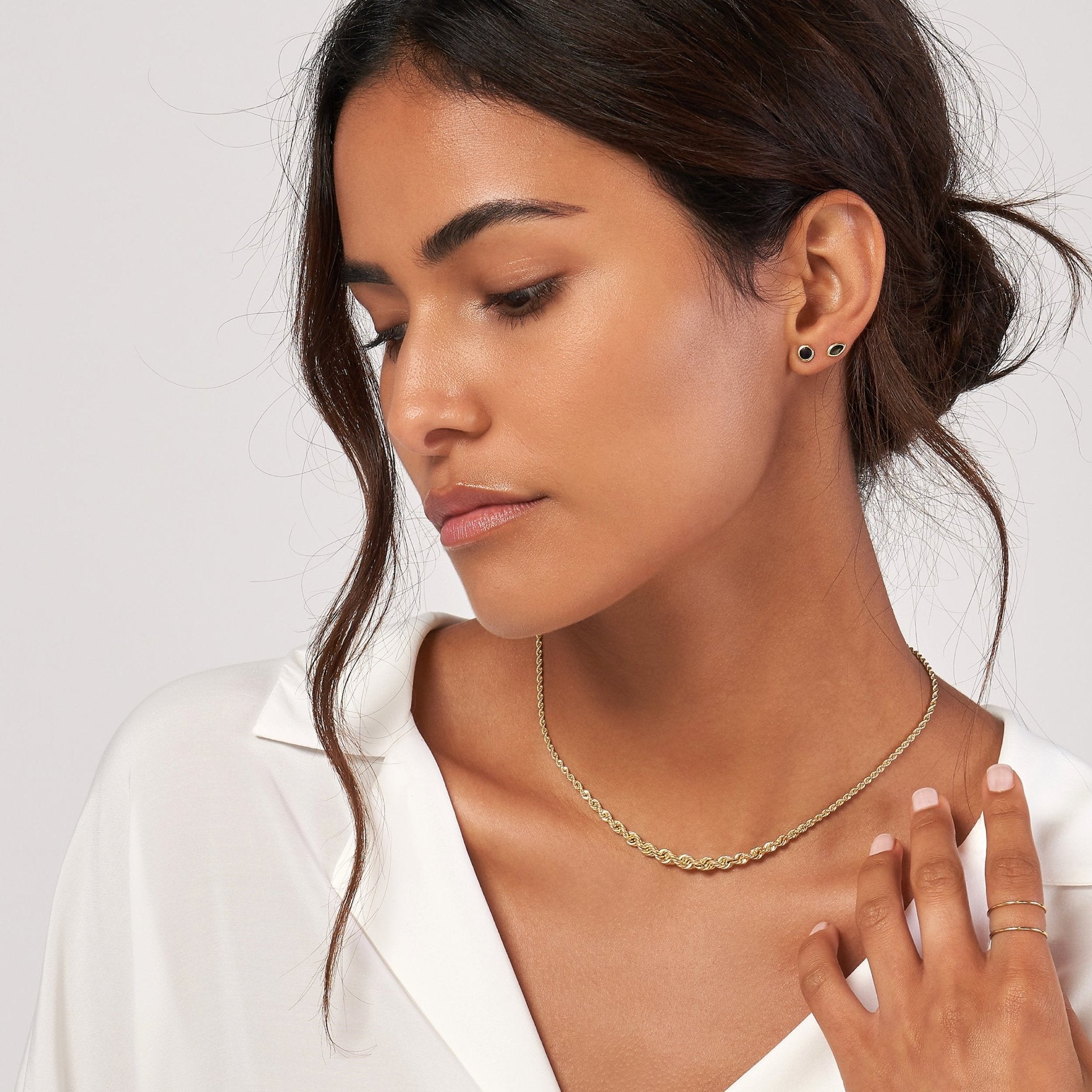 14k Yellow Gold 18" Graduated Rope Chain Necklace