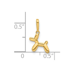 14K Yellow Gold 3D Balloon Puppy Pendant Charm, 15x11mm