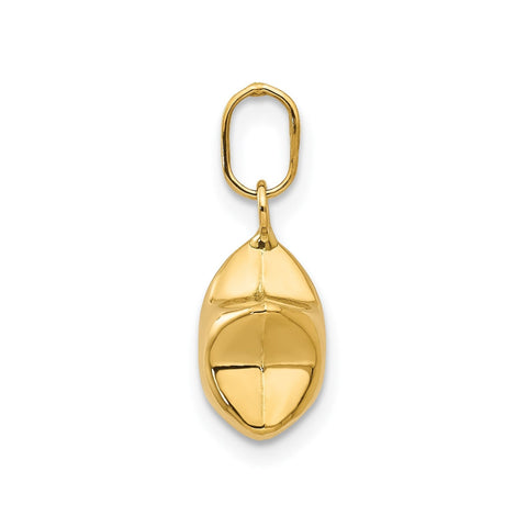 14K Yellow Gold 3D Puffed Star Charm Pendant, 14x10mm