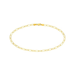 14k Yellow Gold 3mm Paper Clip Chain Anklet Bracelet 10 Inch