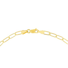14k Yellow Gold 3mm Paper Clip Chain Anklet Bracelet 10 Inch