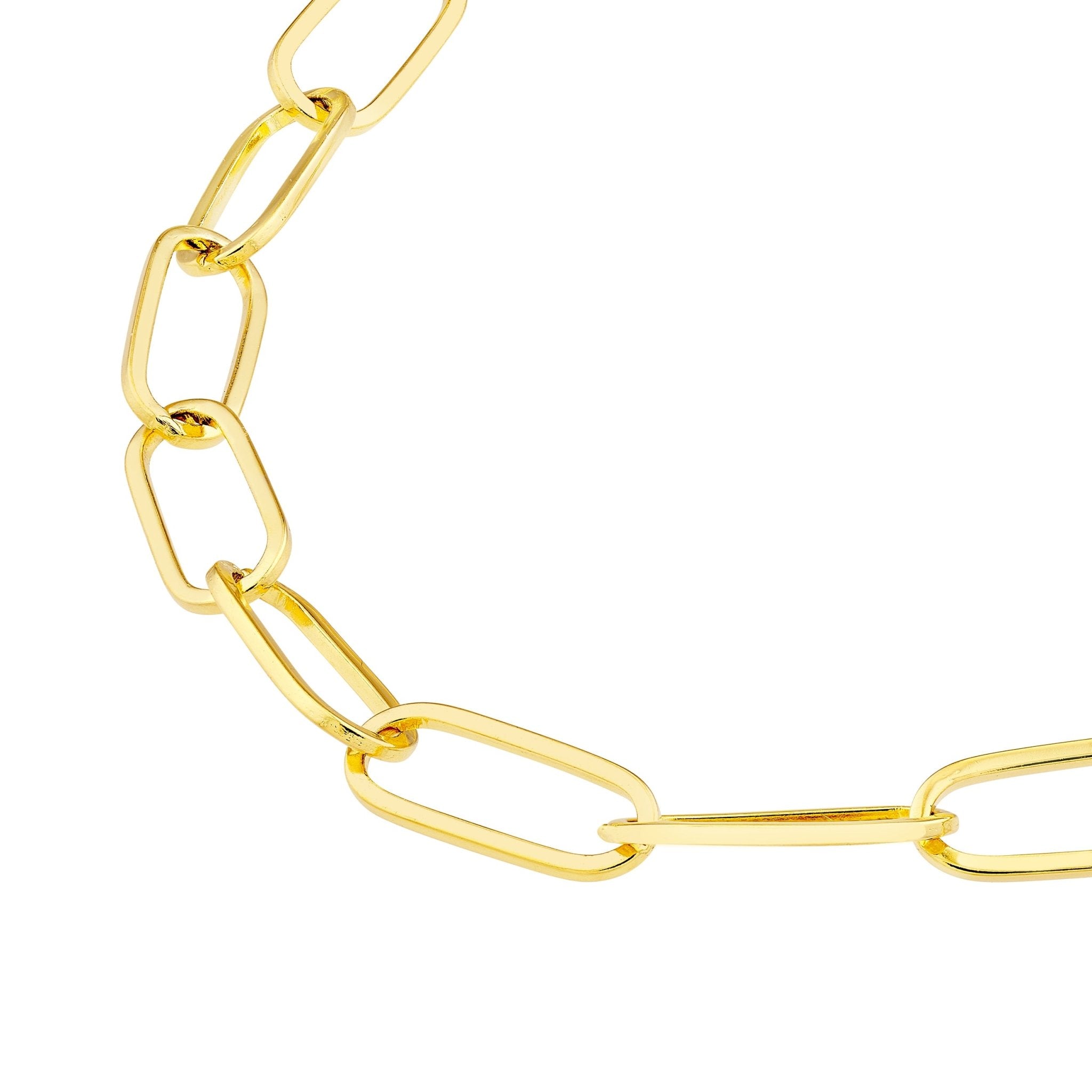14k Yellow Gold 3mm Paper Clip Chain Anklet Bracelet 10 Inch