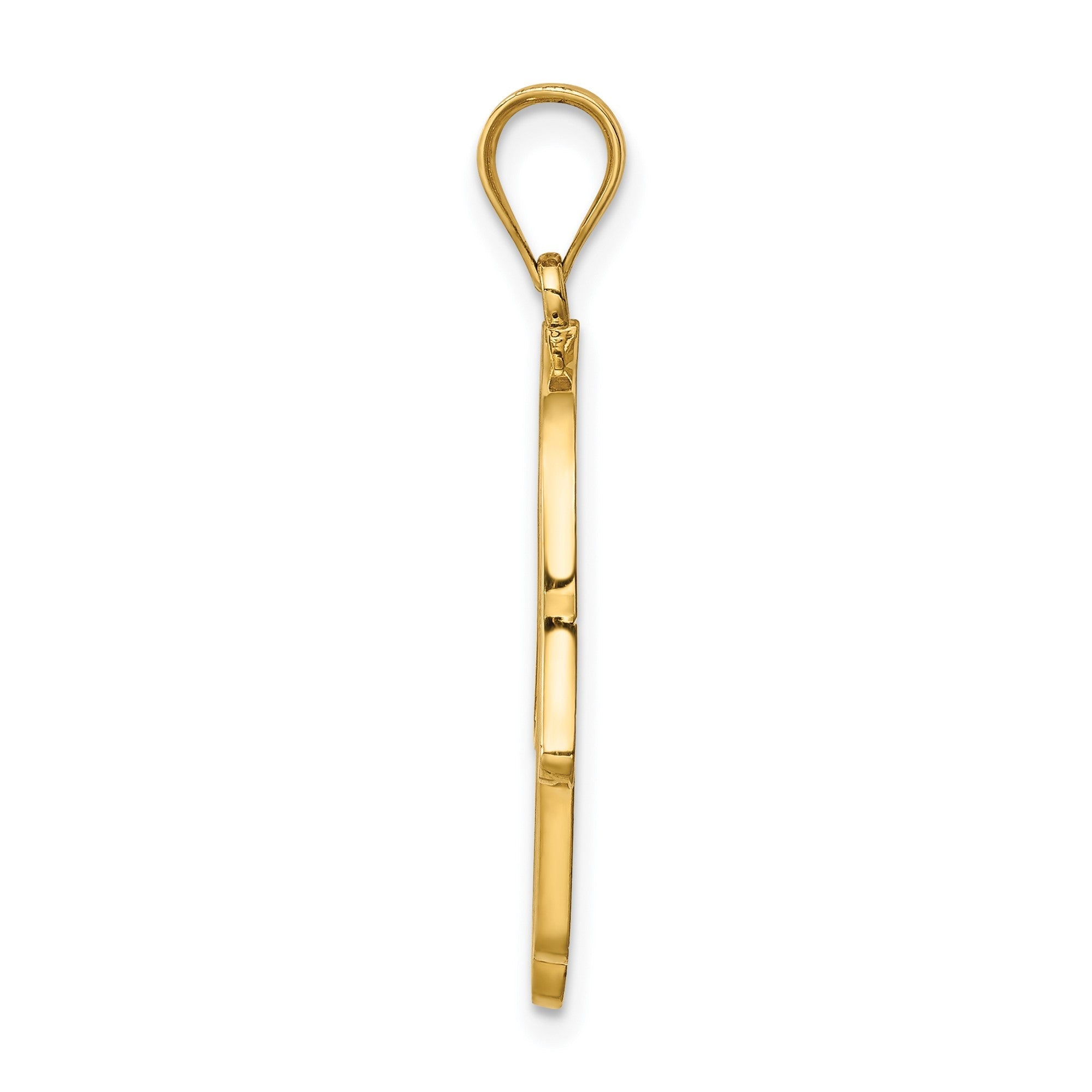 14K Yellow Gold and Enamel Filigree Hamsa Pendant, 30mm