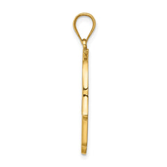 14K Yellow Gold and Enamel Filigree Hamsa Pendant, 30mm
