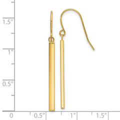 14K Yellow Gold Bar Drop Style Dangle Earrings - JewelryAffairs