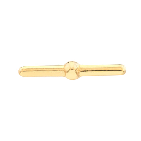 14K Yellow Gold Bar Stud Earrings, 6mm