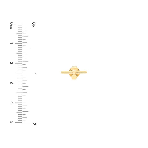 14K Yellow Gold Bar Stud Earrings, 6mm