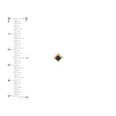 14k Yellow Gold Black Enamel Rhombus Stud Earrings, 5mm