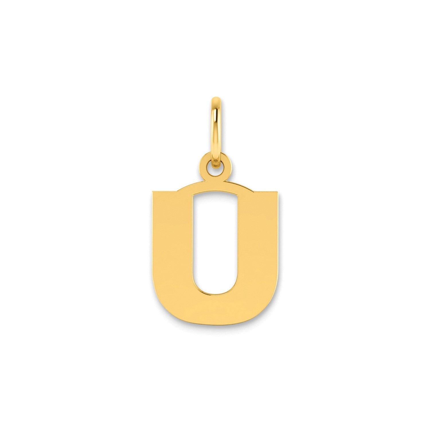 14k Yellow Gold Block Letter Initial Monogram Pendant
