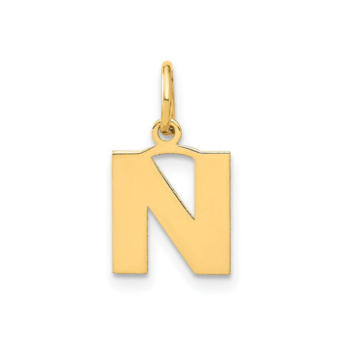 14k Yellow Gold Block Letter Initial Monogram Pendant