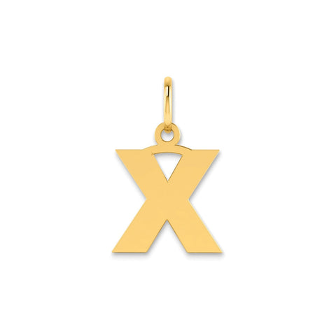 14k Yellow Gold Block Letter Initial Monogram Pendant