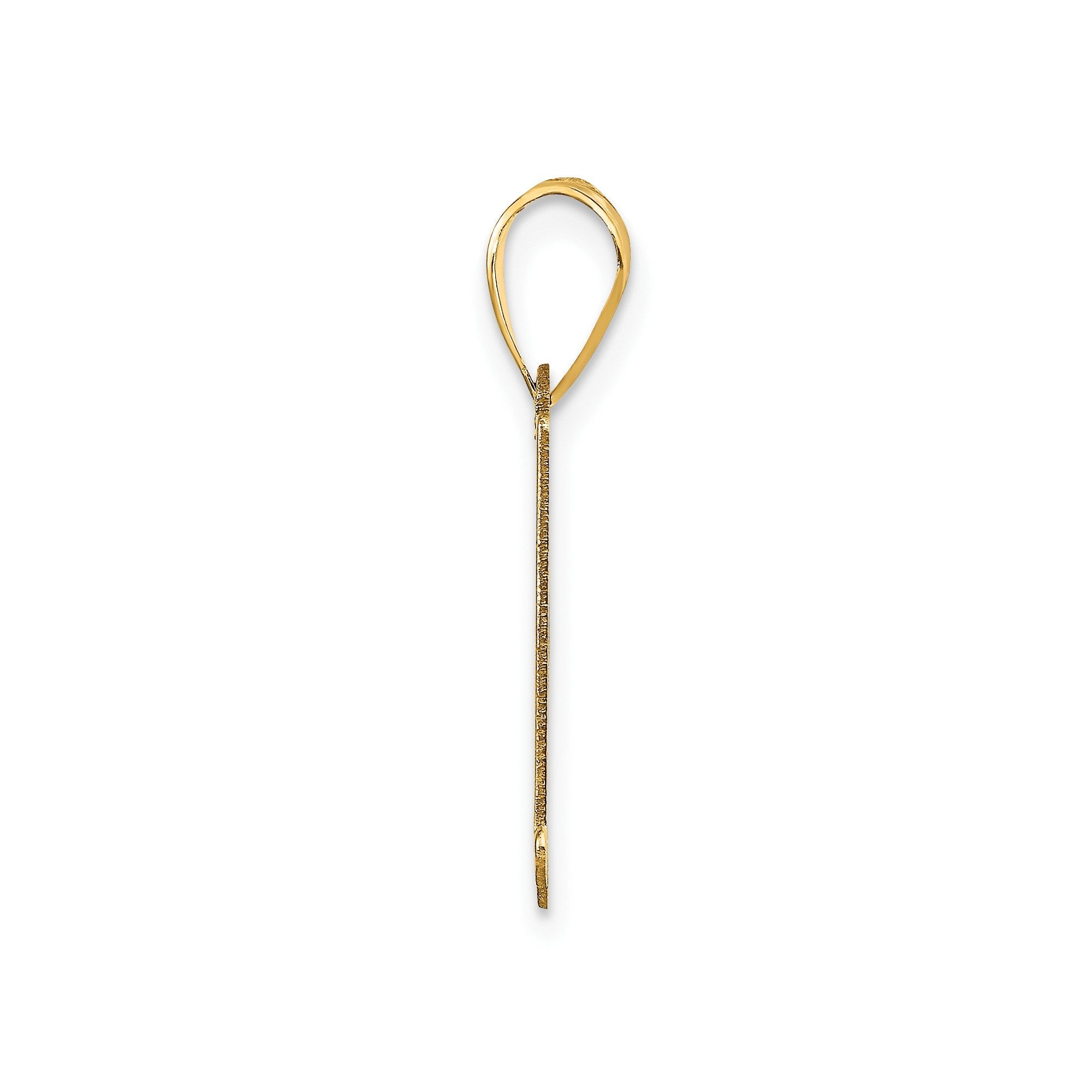 14k Yellow Gold Capital Font Letter Initial Pendant, 17x14mm