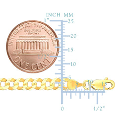 14k Yellow Gold Comfort Curb Chain Necklace, 4.7mm