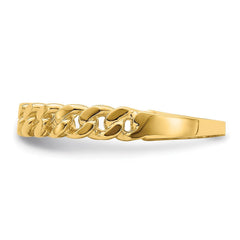 14k Yellow Gold Curb Chain Link Band Ring, Size 7