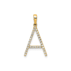 14K Yellow Gold Diamond Letter Initial Pendant