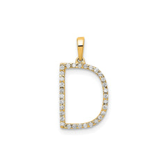 14K Yellow Gold Diamond Letter Initial Pendant