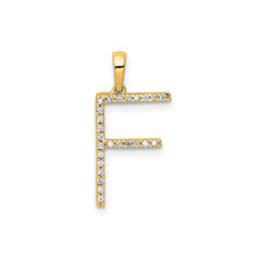 14K Yellow Gold Diamond Letter Initial Pendant