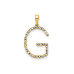 14K Yellow Gold Diamond Letter Initial Pendant