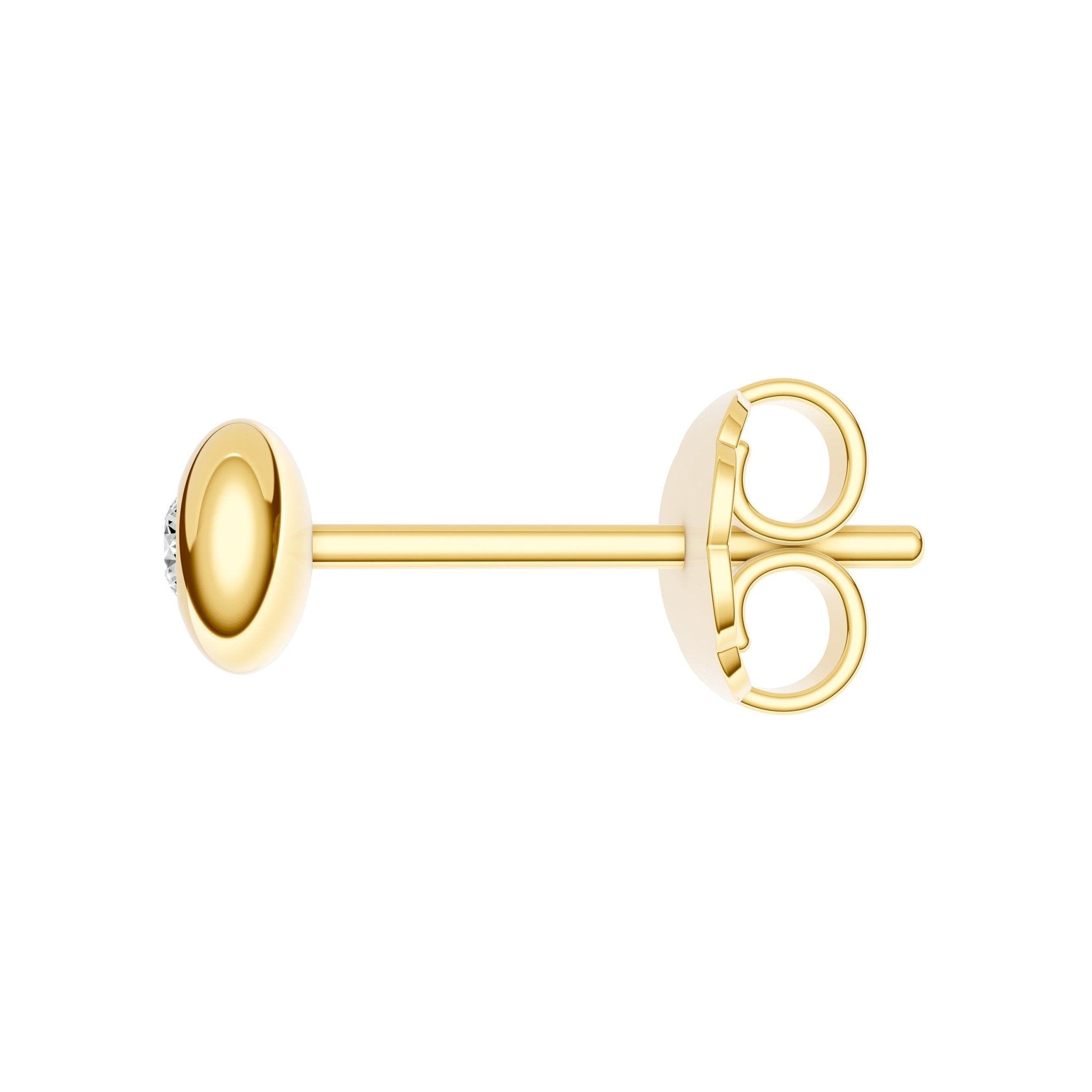 14k Yellow Gold Diamond Round Stud Earrings 1/20 tcw - JewelryAffairs