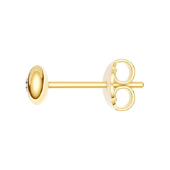 14k Yellow Gold Diamond Round Stud Earrings 1/20 tcw - JewelryAffairs