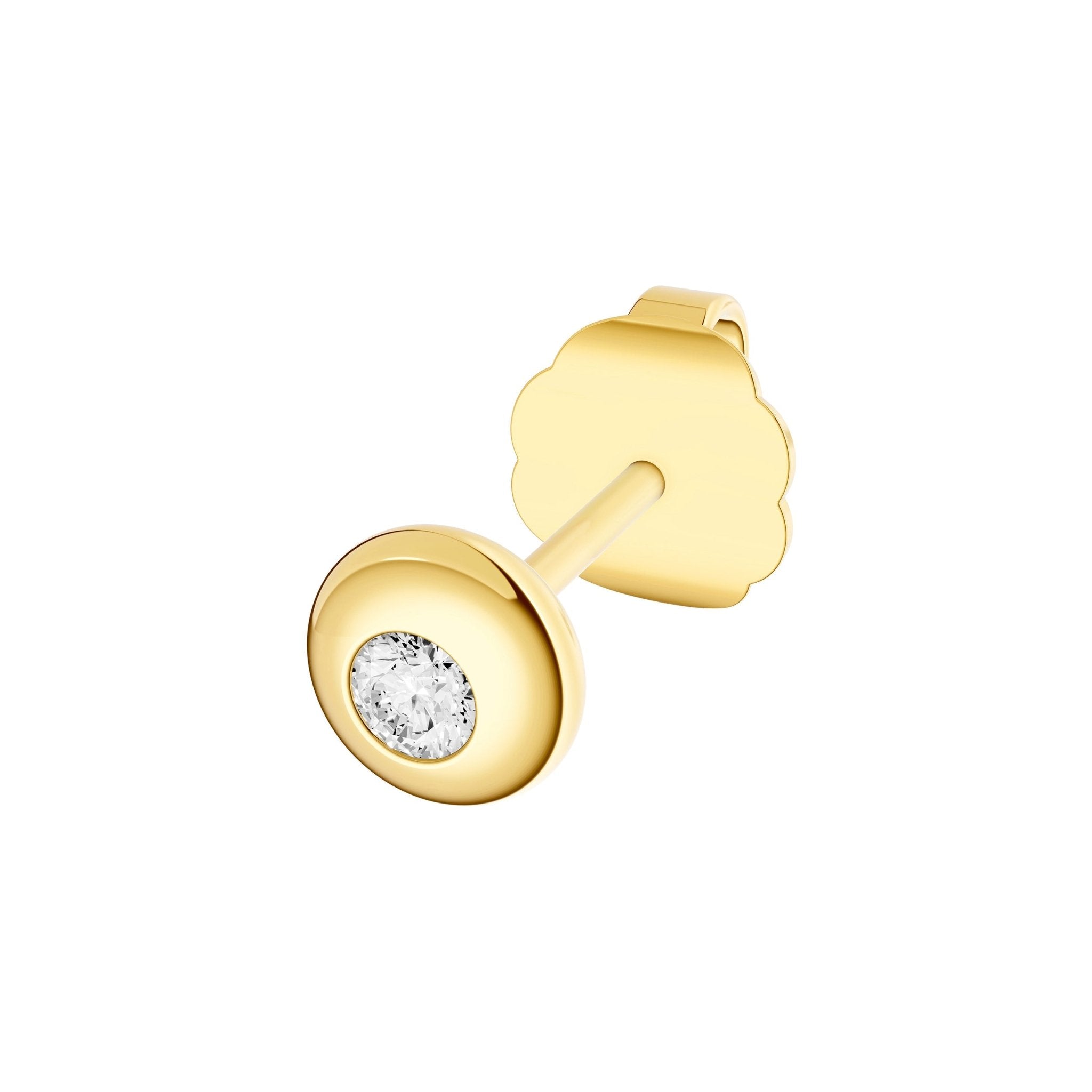 14k Yellow Gold Diamond Round Stud Earrings 1/20 tcw - JewelryAffairs