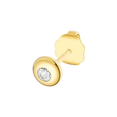 14k Yellow Gold Diamond Round Stud Earrings 1/20 tcw - JewelryAffairs