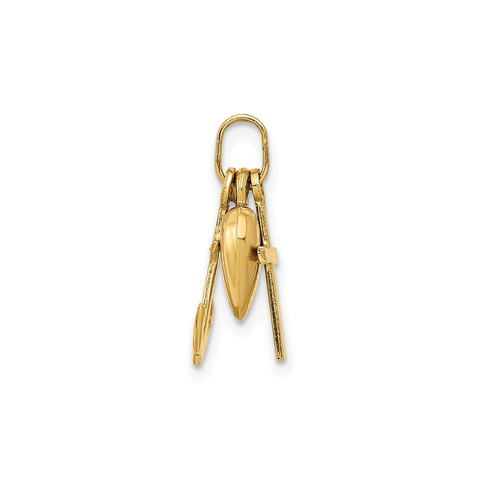 14K Yellow Gold Faith Charm Pendant with Heart, Cross and Anchor, 17x20mm - JewelryAffairs
