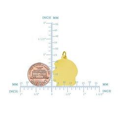14K Yellow Gold Female Head Charm,17 x 25 mm