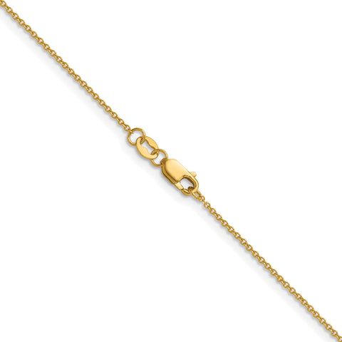 14k Yellow Gold Filled Cable Link Chain Necklace, 1.15mm