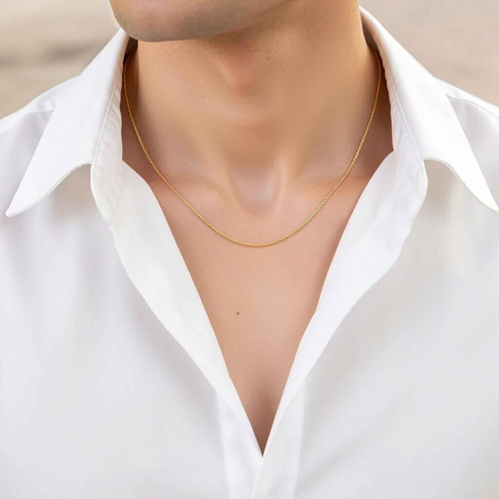 14k Yellow Gold Filled Cable Link Chain Necklace, 1.15mm
