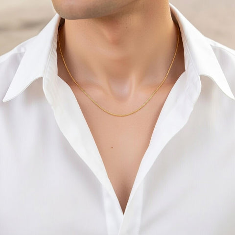 14k Yellow Gold Filled Cable Link Chain Necklace, 1.15mm