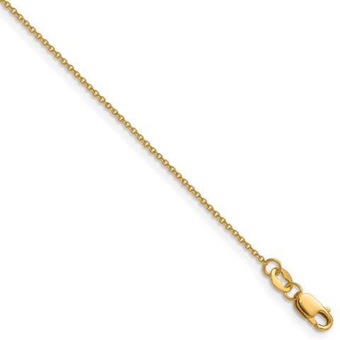 14k Yellow Gold Filled Cable Link Chain Necklace, 1.15mm