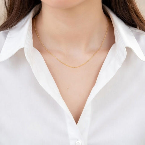 14k Yellow Gold Filled Cable Link Chain Necklace, 1.15mm
