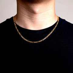 14K Yellow Gold Filled Figaro Chain Necklace, 3.2 mm Wide