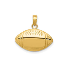 14k Yellow Gold Football Pendant, 13x18mm
