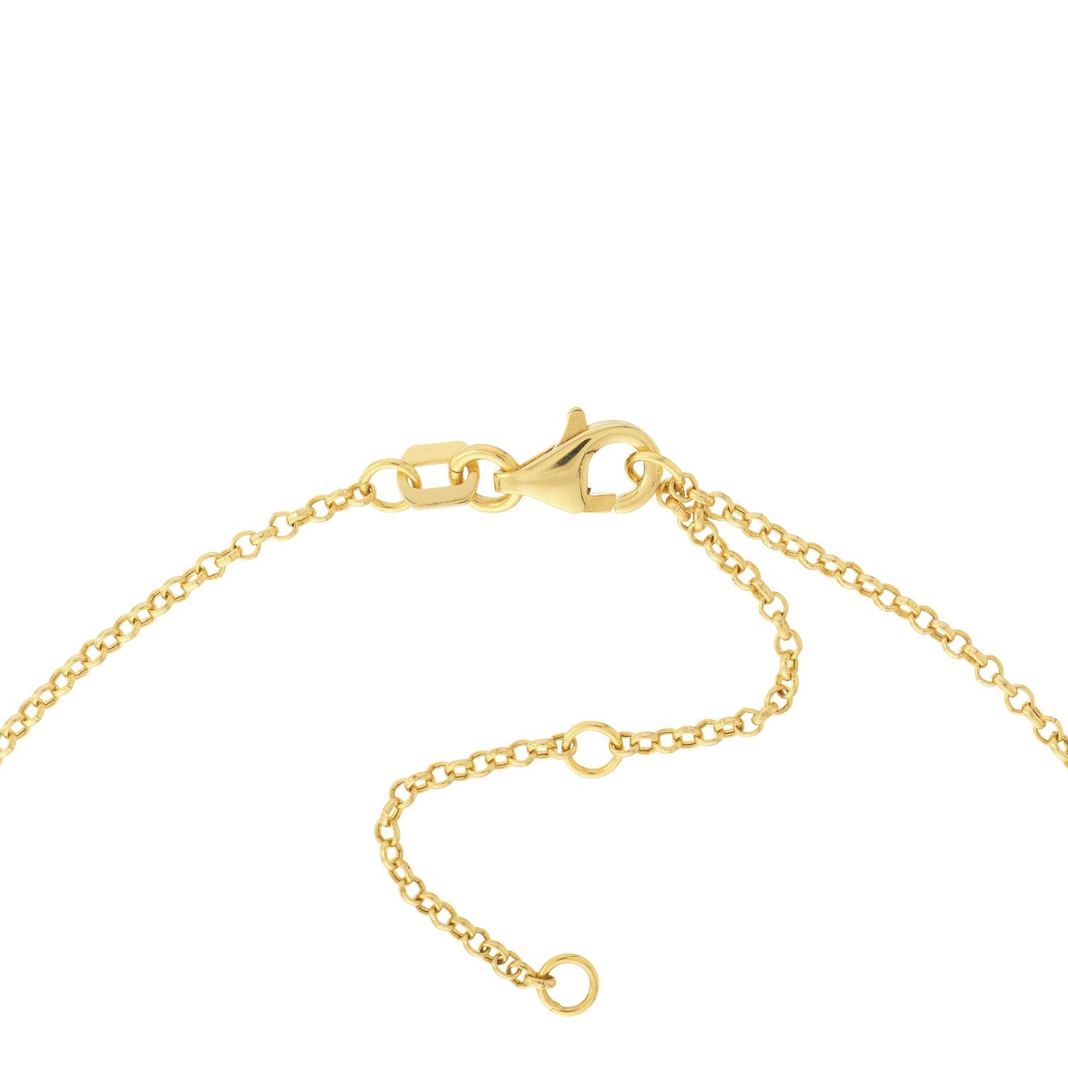 14k Yellow Gold Heart Anklet, 10 Inch Chain Length, Dainty Rolo Link