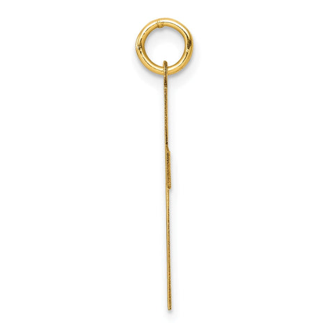 14k Yellow Gold High Polish Cross Pendant, 1 x 0.5 inches