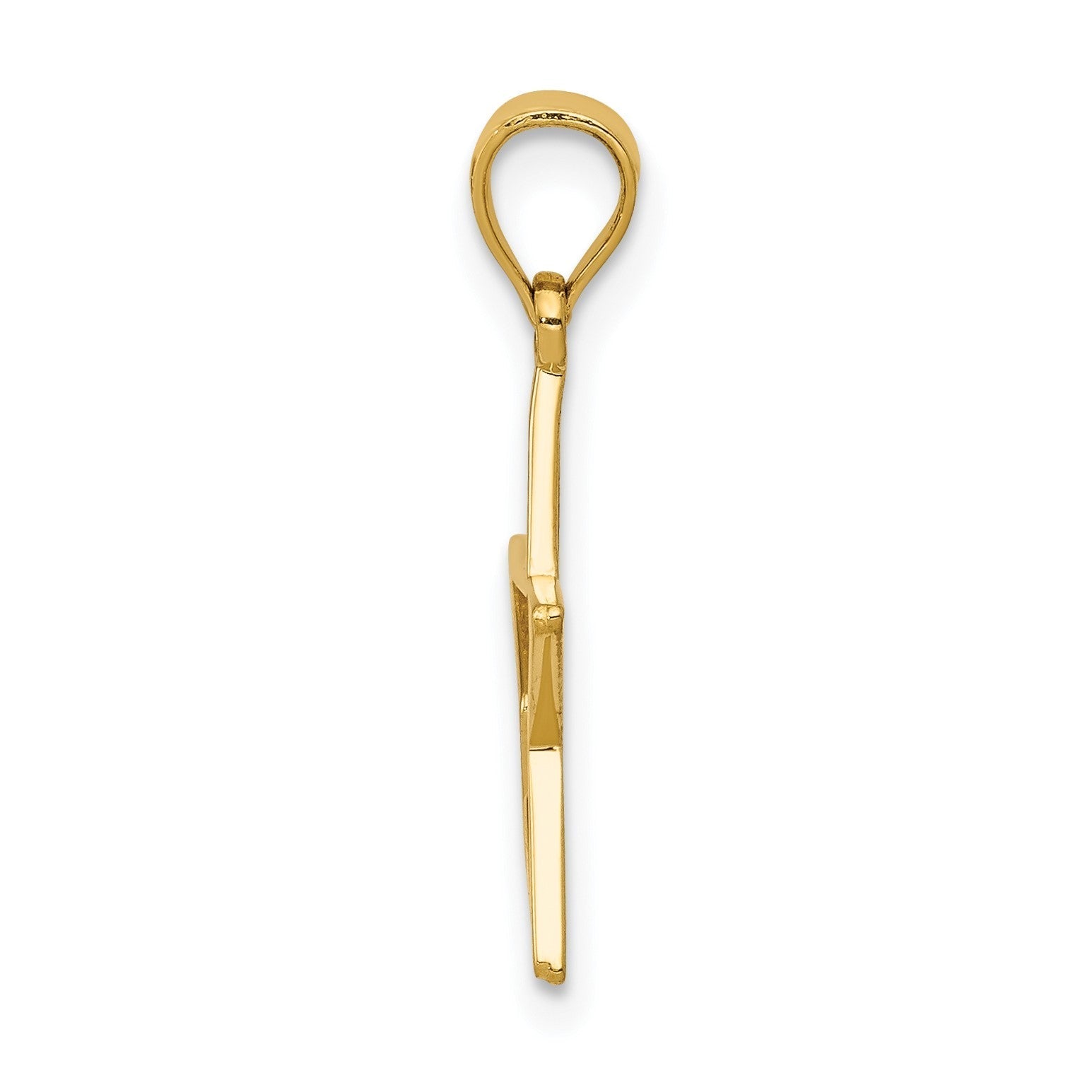 14k Yellow Gold High Polish Star Pendant, 17mm x 15mm