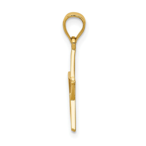 14k Yellow Gold High Polish Star Pendant, 17mm x 15mm