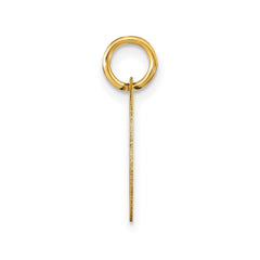 14K Yellow Gold High Polished Black Enamel Initial Disk Pendant 15mm