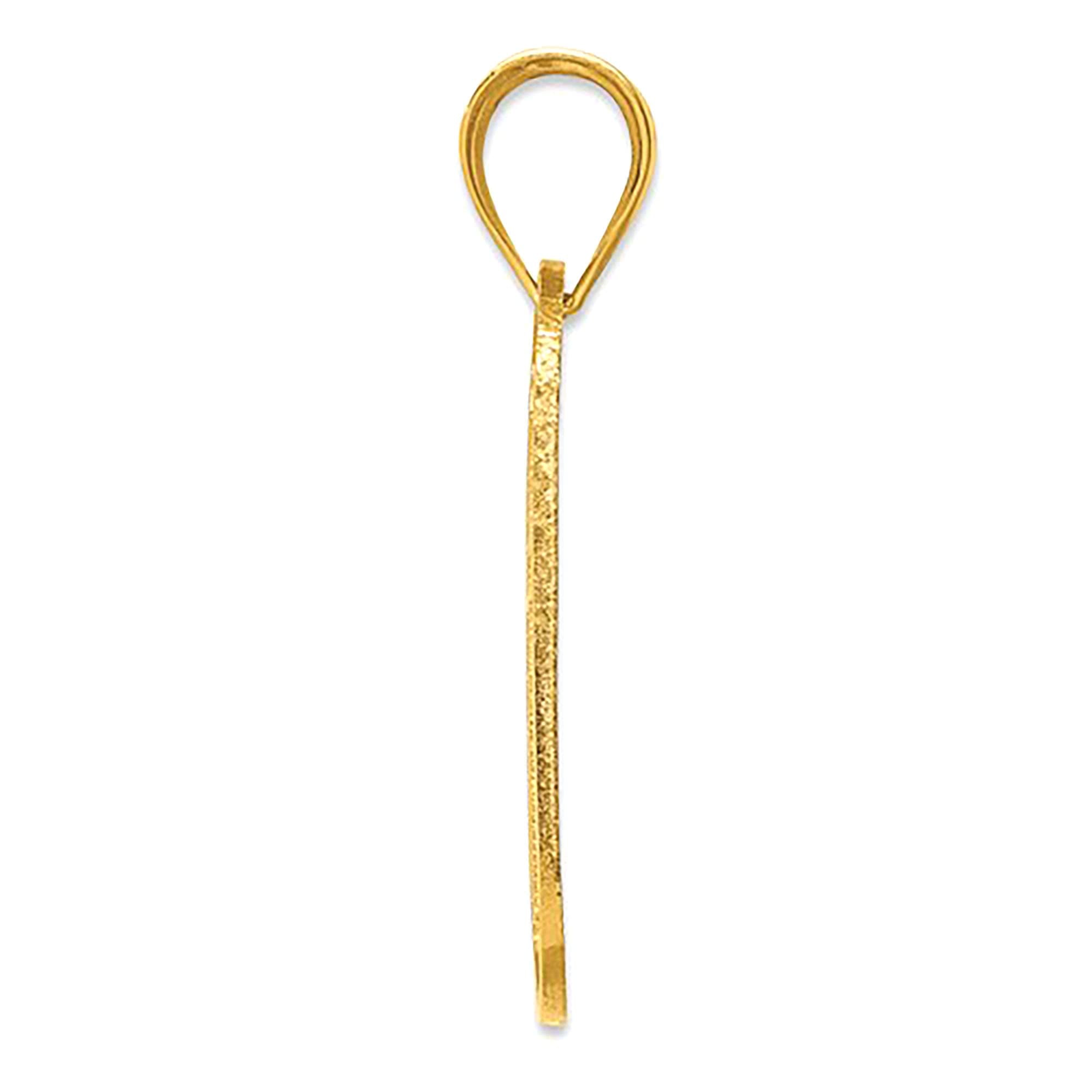 14k Yellow Gold High Polished Cross Cut - out Pendant Dog Tag - JewelryAffairs