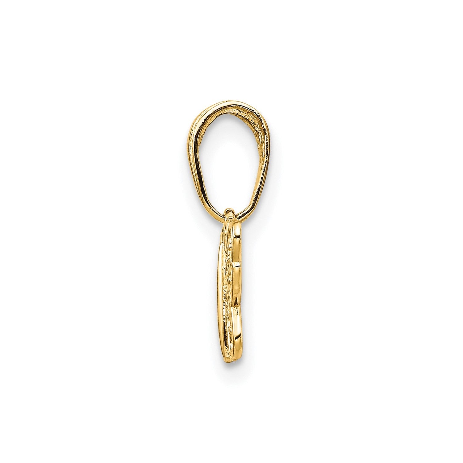 14k Yellow Gold High Polished Filigree Butterfly Pendant,8x12mm