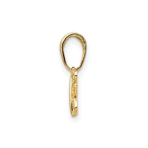 14k Yellow Gold High Polished Filigree Butterfly Pendant,8x12mm