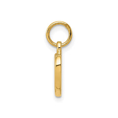 14K Yellow Gold High Polished Heart Pendant, 16x10mm