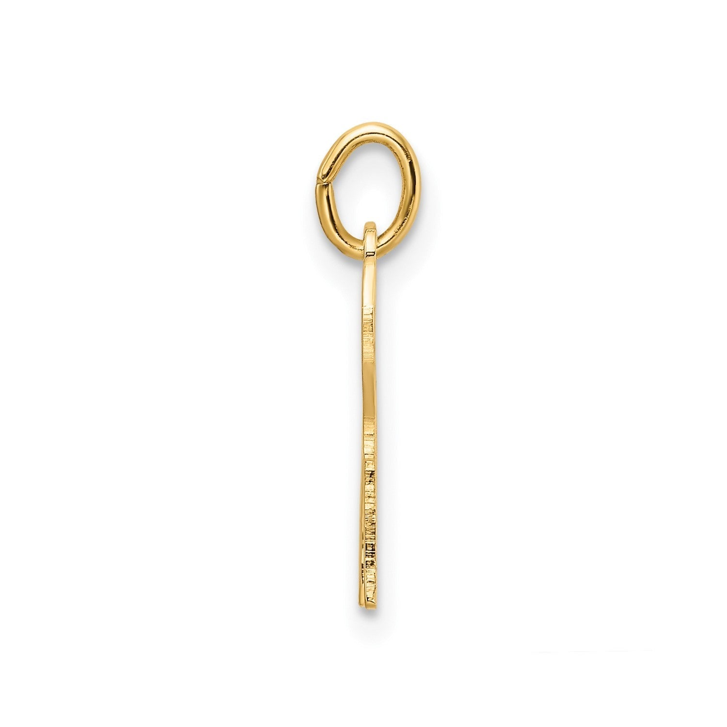 14k Yellow Gold High Polished Solid Chai Symbol Outline Pendant, 16mm