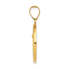 14k Yellow Gold High Polished St Michael Medal Pendant, 21mm