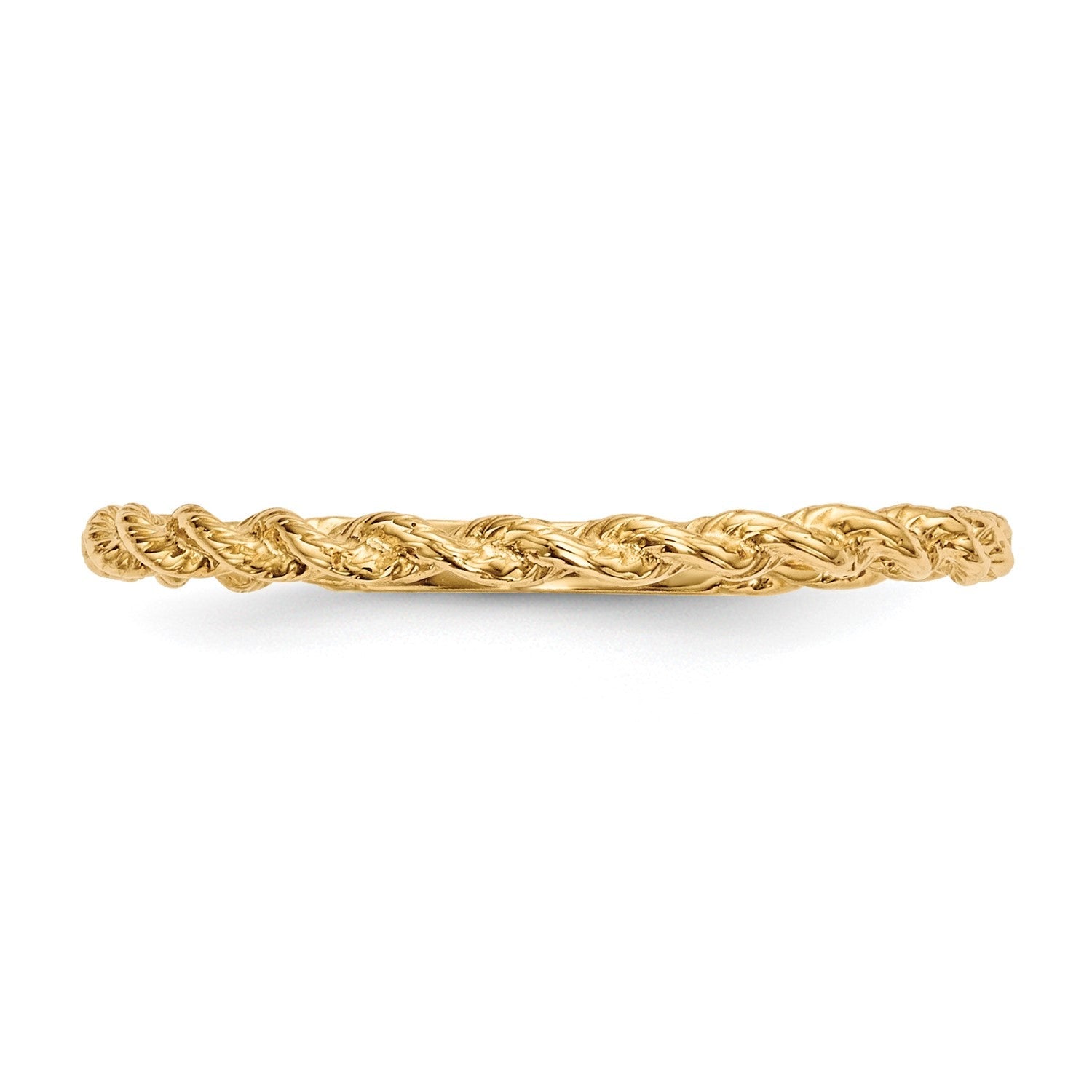 14k Yellow Gold High Polished Twisted Rope Band Ring