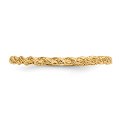 14k Yellow Gold High Polished Twisted Rope Band Ring